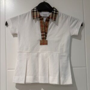 Burberry Baby Girls White Check Polo Dress